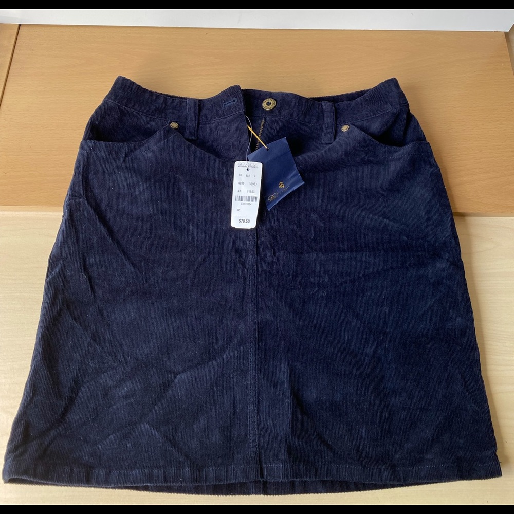 Brooks Brothers Navy Blue Corduroy Skirt Size 2